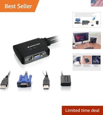 High-Resolution 2-Port USB KVM Switch - Ideal for PCs, Macs, and SUN Systems picture