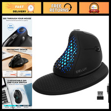 Ergonomic Vertical Wireless Mouse with OLED Screen - Comfortable Grip, Precision picture