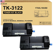 2-Pack TK-3122 TK3122 Black Toner Cartridges Compatible with 1T02L10US0 picture