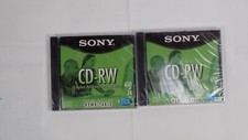 Pair of Sony CD-RW CDRW650L - Rewritable 650MB 74 min New Factory Sealed picture