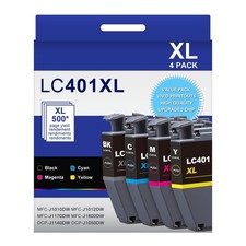LC401XL LC401 4-Packs High Yield J1010DW Ink Cartridges for Brother 401XL LC-... picture