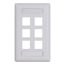 Faceplate- Id- 1-Gang- 6-Port- White picture
