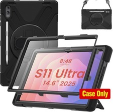 Shockproof Black Case for 2025 Galaxy Tab S11 Ultra 14.6