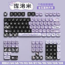 Cartoon Kuromi PBT Dye-sub MOA Keycaps For Mechanical Keyboard 112/120 Keys  picture