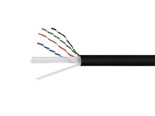 Monoprice Cat6A 1000ft Black Bulk Ethernet Cable P/N 40515 Solid Copper UTP CMR picture