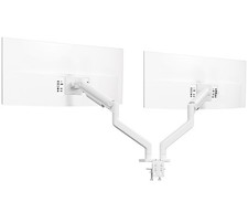 VIVO White Tension Spring Dual Ultra Wide Monitor Mount, Up to 45