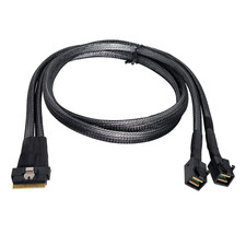 Cablecc PCI-E Ultraport Slimline SAS Slim 4.0 SFF-8654 8I 74Pin to Dual SFF-8643 picture