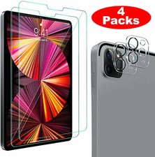 4-Pack Tempered Glass Screen Camera Protector For iPad Pro 11 inch 2020 2021 picture