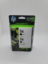 Genuine HP 56 TWIN-PACK Black Ink Cartridges Exp 2011 New Old Stock picture