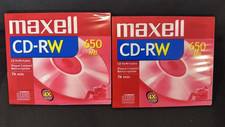 (2)- New Factory Sealed Maxell 650 MB CD-RW Compact Disque (Disk) picture