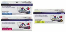 Genuine Brother TN225 (TN-225) High Yield Color (C/M/Y) Toner Cartridge 3-Pack picture
