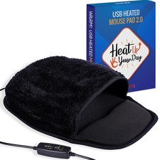 USB Heated Mouse Pad Hand Warmer - 3 Temperatures/Time Limits - Controller In... picture