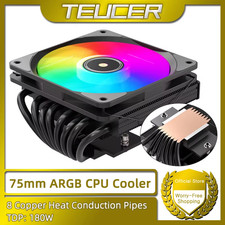 TE-75 RGB CPU Cooler, 75mm Low Profile 5V 3Pin ARGB Air Cooling Radiator for AM5 picture