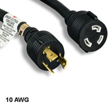 Kentek 15' NEMA L5-30P to L5-30R Extension Power Cable 10 AWG 30A SJT Heavy-Duty picture