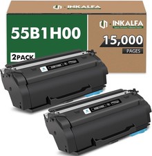 2 pack 55B1H00 55B1000 Black Toner Cartridges for Lexmark picture