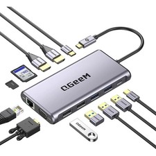 USB C Docking Station,12 in 1 USB C Hub Laptop Docking Station Dual Monitor picture