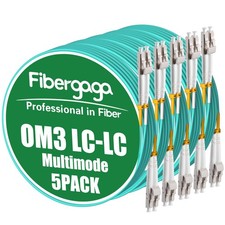 Fibergaga LC to LC OM3 Fiber Patch Cable 15M(50ft) 5Pack picture