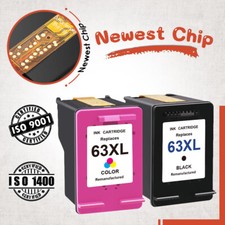 Lot #63 XL Ink Cartridge New Chip for HP Deskjet 3636 3634 3633 3632 3631 3630 picture