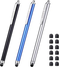 3 Pack Touch Screen Stylus Pens With Replaceable Tips For Ipad Iphone Tablets picture