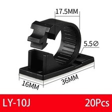 20x Black Cable Clips Adhesive Cord Management Organizer Wire Holders 0.5