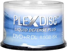 50 PC PlexDisc 8X 8.5 GB DVD+R DL Water Resistant White Inkjet Printable 608-C04 picture