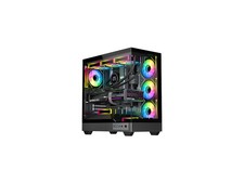 DIYPC IDX6-ATX-ARGB Black Dual USB3.0 / Type C Tempered Glass ATX Gaming picture