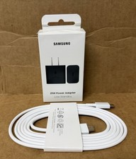 Original Samsung 25W Power Adapter Low Standby USB-C Black w/ White C to C Cable picture