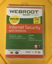 Webroot SecureAnywhere Internet Security with Antivirus | 3 Devices | Brand New picture