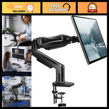 Adjustable Single Monitor Mount Arm, 13-32 Inch VESA Stand, Clamp & Grommet Base picture
