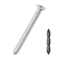 25pcs #12 x 3 Phillips Flat Head Self-Tapping Sheet Metal Screws 304 SS picture