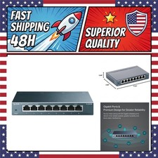 TP-Link TL-SG108 8 Port Gigabit Ethernet Network Switch, Unmanaged, Metal, picture