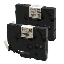 2PK Black on White Label Tape For  TZe-221 TZ-221 PT-1290 P-touch 9mm 8m picture
