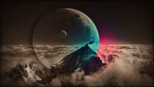Landscape space art mountains nature snowy Custom Gaming Mat Desk picture