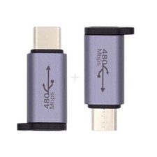 CY 2pcs Reversible USB2.0 Type C to Micro Mini Power Adapter with Chain Holes picture