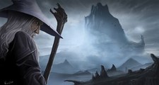 Landscape gandalf the lord of rings fantasy art staff Custom Gaming Mat Desk picture