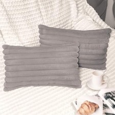 2 Pack 12x20 Pillow Cover Velvet Pillow Covers, Faux 20