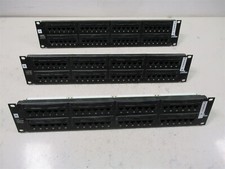 Lot of 3 Leviton CAT 5e GigaMax 5e 48 Port T568B Ethernet Patch Panel Telecom picture