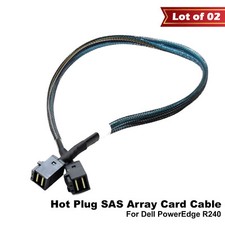 Lot of 2 Dell PowerEdge R240 3.5-inch x4 SFF-8643 PERC Mini-SAS HD Cable 882WV picture