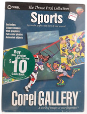 Vintage Sports Theme Graphics Images CD PC Win 95/98 Corel Gallery~ Big Box  NEW picture