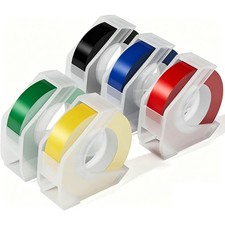 5PK 3D Embossing Label Tape 9mm for Dymo Label Maker Xpress Label Maker 3/8