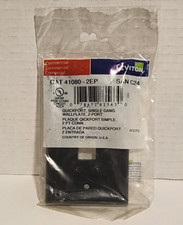 LEVITON 41080 - 2EP  BLACK  ( QTY 6 ) QuickPort Wallplate, Single Gang, 2-Port, picture