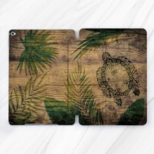 Boho Turtle Tropical Leaves Wood print Case For iPad 10.2 Air 11 13 Pro 13 12.9 picture