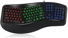 Adesso Tru-Form 150 3-Color Illuminated USB Ergonomic Keyboard AKB-150EB picture