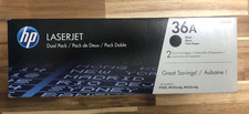 NEW  Two Sealed BOX HP 36A Toner Cartridge - Dual Pack Plastic Removed picture