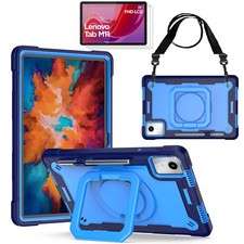Lenovo Tab M11 (11 inch) Case with Pencil Holder Rotating Stand Shoulder Strap picture