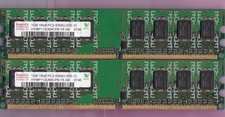 2GB 2x1GB PC2 5300 HYNIX HYMP112U64CP8-Y5 AB DDR2-667 DESKTOP Ram Memory Kit picture