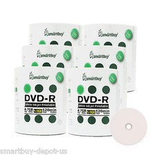 600 Pcs SmartBuy DVD-R DVDR 16X 4.7GB White Inkjet Hub Printable Recordable Disc picture