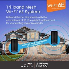 ARRIS SURFBOARD MAX 6E W161 TRI-BAND MESH WI-FI 6E SYSTEM | AXE6600 -  BLACK picture