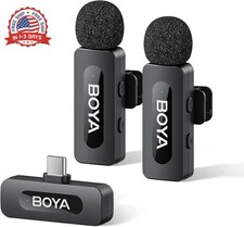 Wireless Lavalier Microphone USB-C 328ft Range 9H Battery Noise Reduction for Vl picture