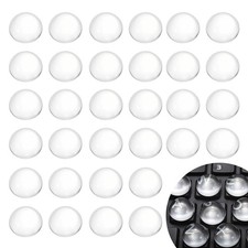 64Pcs Glass Nail Art Typing Stickers Adhesive Keyboard Cover, Clear picture